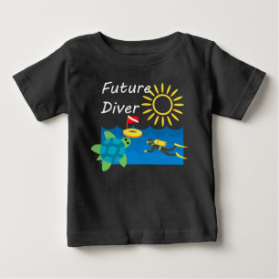 Camiseta Para Bebê Future Diver Design - Baby Fine Jersey T Shirt