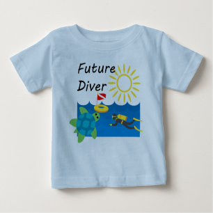 Camiseta Para Bebê Future Diver Design - Baby Fine Jersey T Shirt