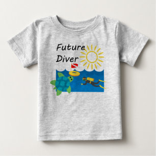 Camiseta Para Bebê Future Diver Design - Baby Fine Jersey T Shirt