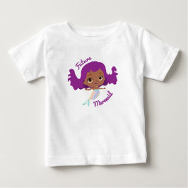 Camiseta Para Bebê Future Sereia Afro-Americana Fofa