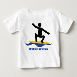 Camiseta Para Bebê Future surfer, surfer on a surfboard custom