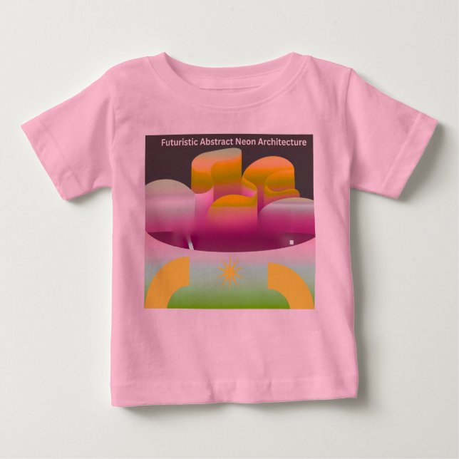 Camiseta Para Bebê Futuristic Abstract Neon Architecture (Frente)