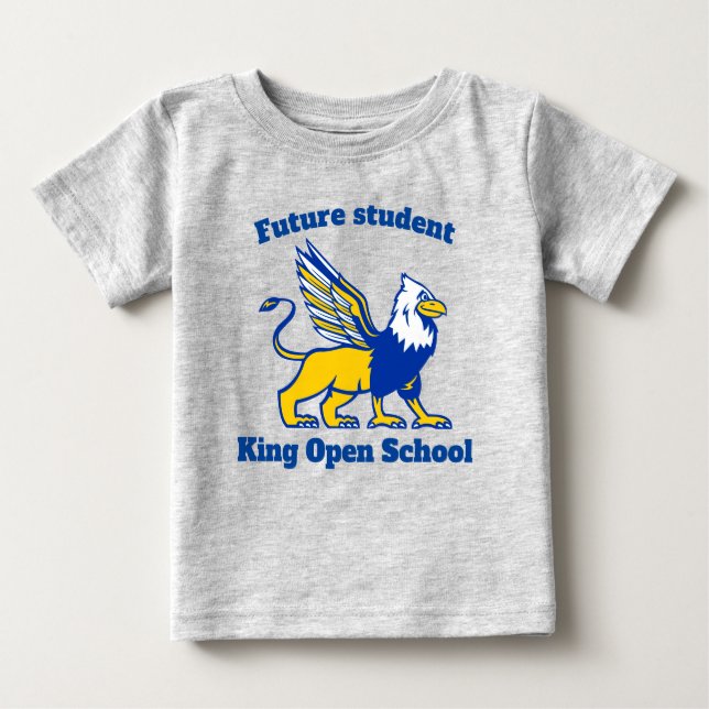 Camiseta Para Bebê Futuro Aluno em King Open (Frente)