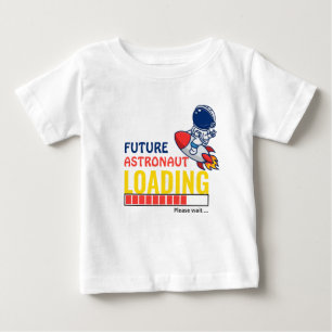 Camiseta Para Bebê Futuro Astronauta Carregando Crianças primeiro ani