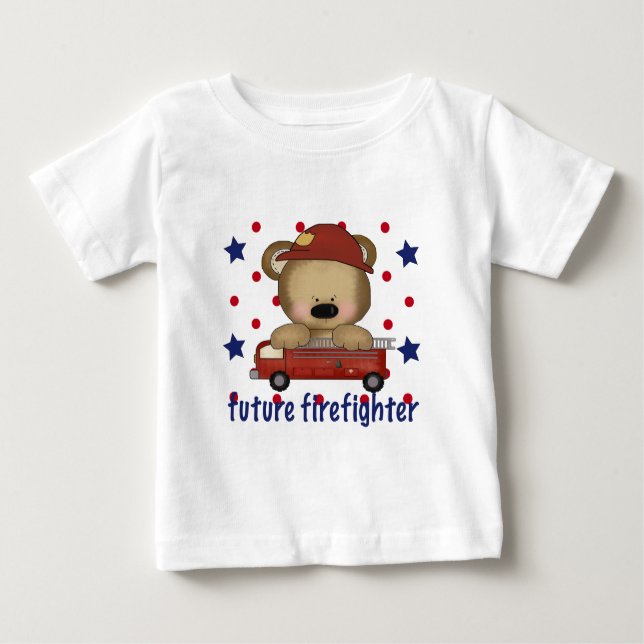 Camiseta Para Bebê Futuro Bombeiro (Frente)