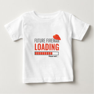 Camiseta Para Bebê Futuro Bombeiro Carregando Um Menino Personalizado
