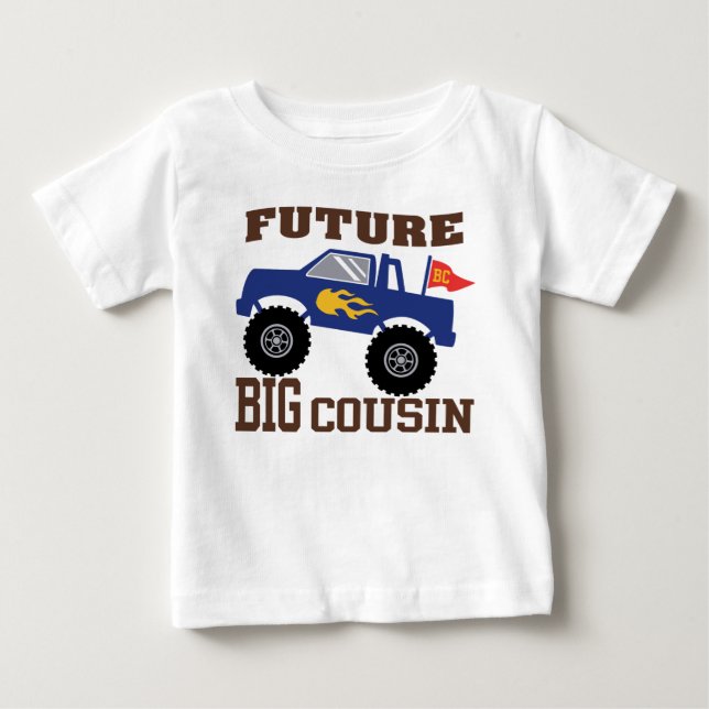Camiseta Para Bebê Futuro Caminhão Monstro do Primo Grande (Frente)