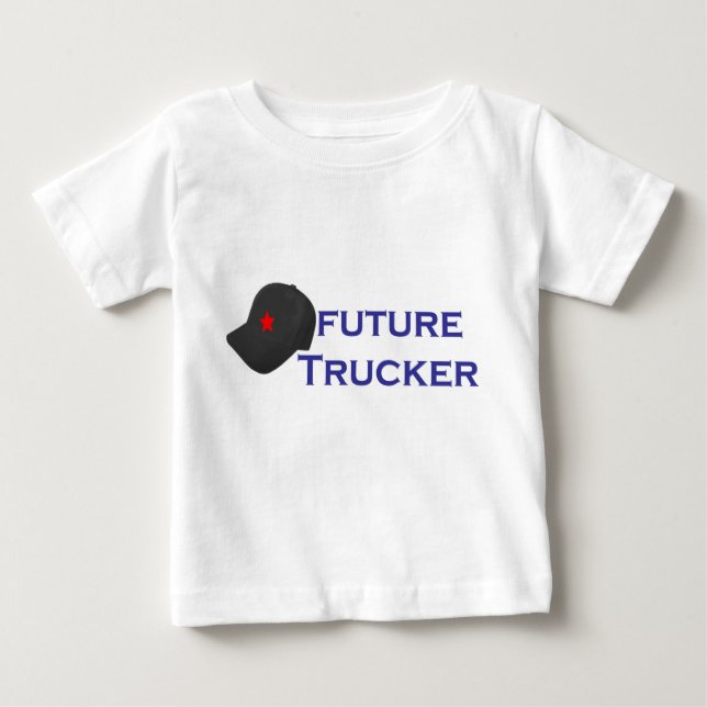 Camiseta Para Bebê Futuro caminhoneiro (Frente)