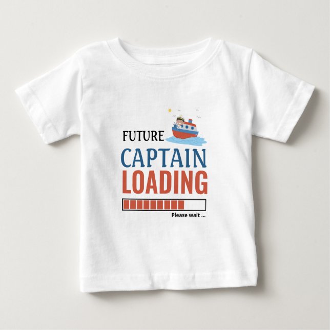 Camiseta Para Bebê Futuro Capitão Carregando Engraçado Personalizado (Frente)