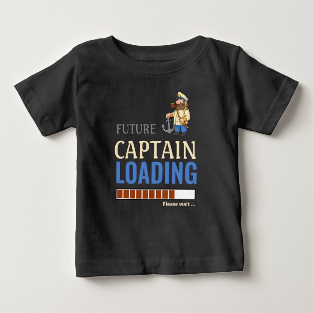 Camiseta Para Bebê Futuro Capitão Carregando Um Menino Personalizado  (Frente)