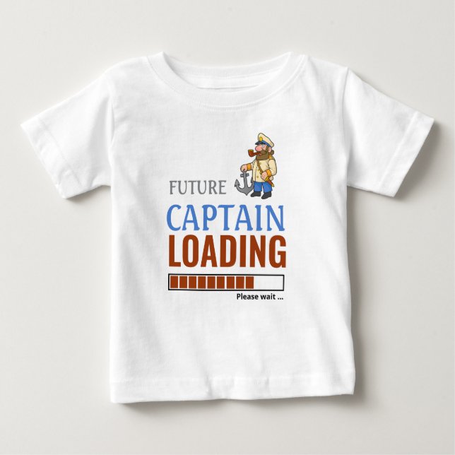 Camiseta Para Bebê Futuro Capitão Carregando Um Menino Personalizado  (Frente)