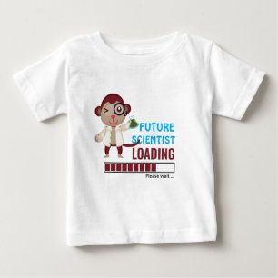 Camiseta Para Bebê Futuro Carregamento de Cientistas   Macaco de Aniv