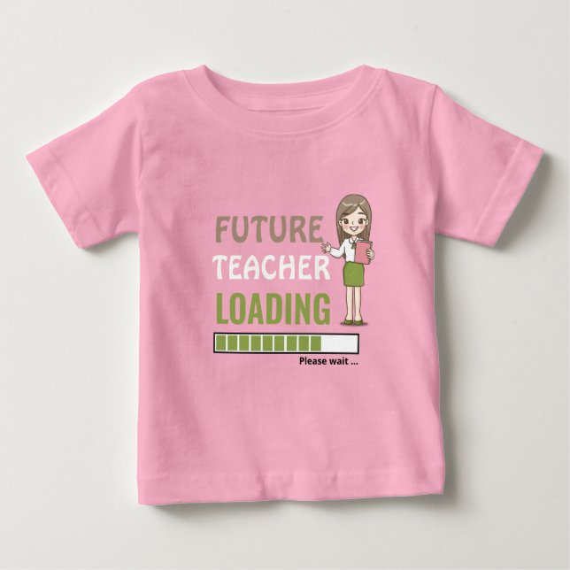 Camiseta Para Bebê Futuro Carregamento de Professores | Festa de prim (Frente)