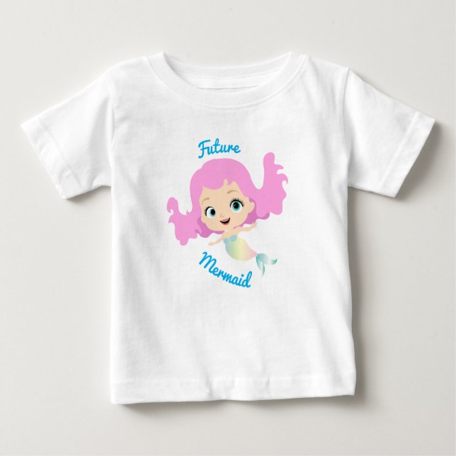 Camiseta Para Bebê Futuro Cartografia Sereia Cute (Frente)
