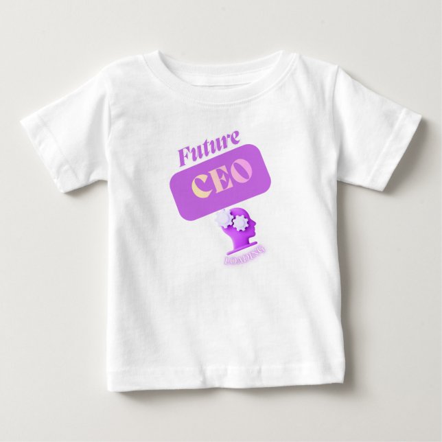 Camiseta Para Bebê Futuro CEO CARREGANDO (Frente)