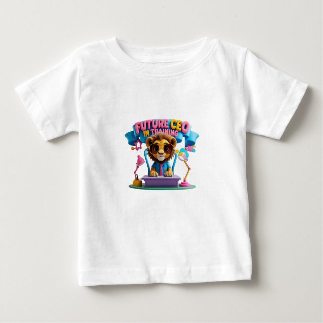 Camiseta Para Bebê Futuro CEO em Treinamento Crianças T-Shirt (Frente)