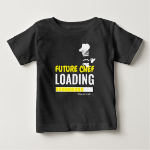 Camiseta Para Bebê Futuro Chef Carregando Negro Engraçado Menino Pers
