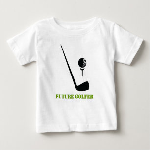 Camiseta Para Bebê Futuro clube de golfe e bola preto, verde personal