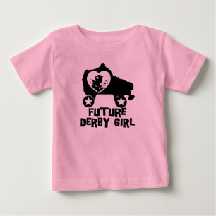 Camiseta Para Bebê Futuro Derby Girl, Roller Skling design para Crian