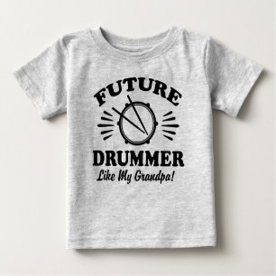Camiseta Para Bebê Futuro Drummer Como Meu Avô