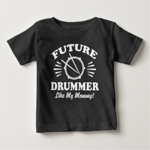 Camiseta Para Bebê Futuro Drummer Como Minha Mamãe