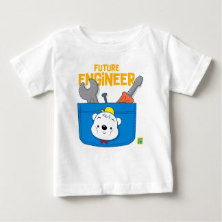 Camiseta Para Bebê Futuro Engenheiro 2 Urso Jufo para bebê