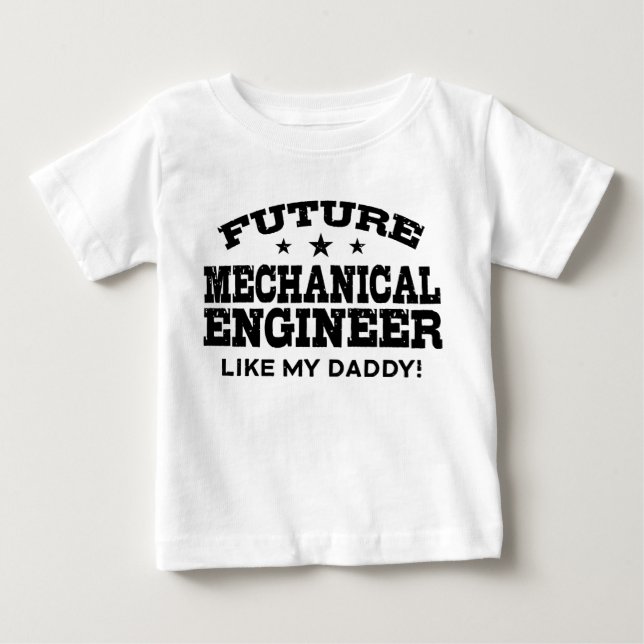 Camiseta Para Bebê Futuro Engenheiro mecânico (Frente)