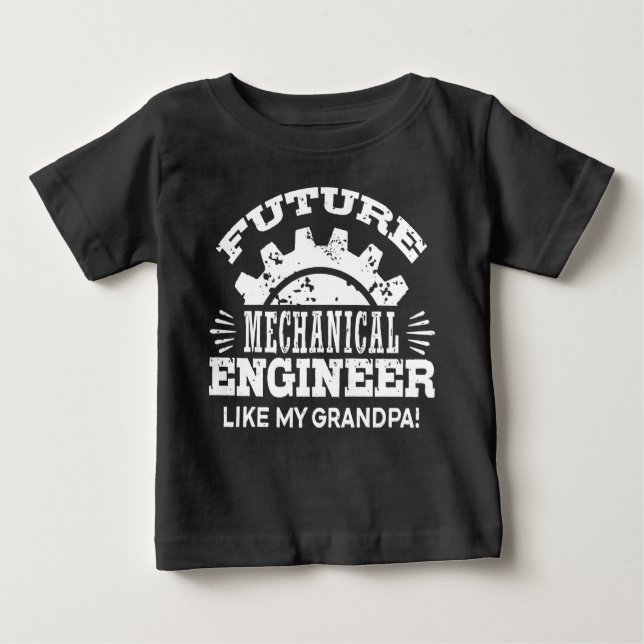 Camiseta Para Bebê Futuro Engenheiro Mecânico Como Meu Avô (Frente)