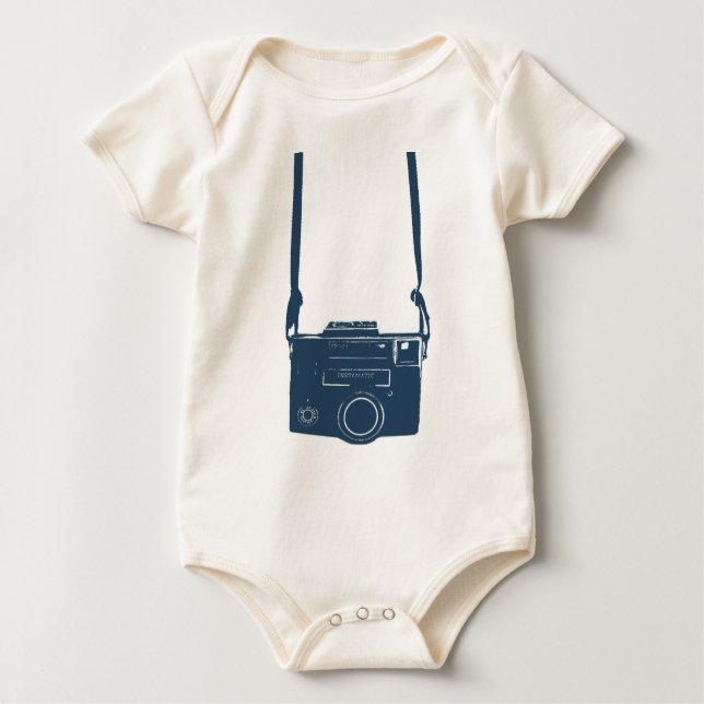 Camiseta Para Bebê Futuro Fotógrafo Criança Câmera Orgânica (Frente)