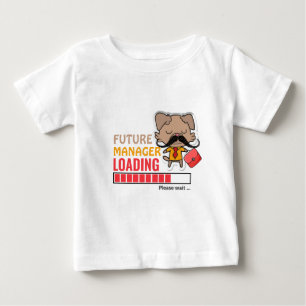 Camiseta Para Bebê Futuro Gerente Carregando Festa de aniversário Eng