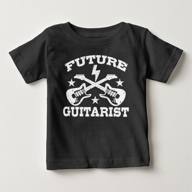 Camiseta Para Bebê Futuro guitarrista (Frente)