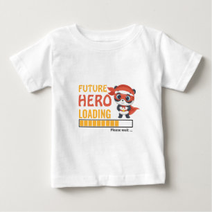 Camiseta Para Bebê Futuro Herói Carregando Bonito Panda Aniversário O