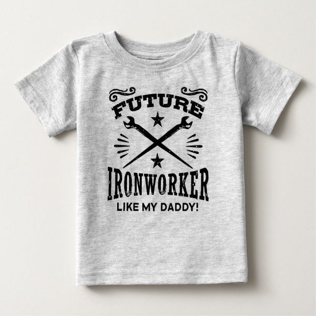 Camiseta Para Bebê Futuro Irontrabalhador Como Meu Pai (Frente)