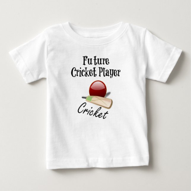 Camiseta Para Bebê Futuro Jogador de Críquete (Frente)