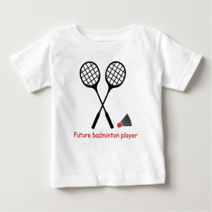 Camiseta Para Bebê Futuro jogador de embotamento, raquete e shuttleco