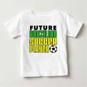 Camiseta Para Bebê Futuro Jogador de Futebol Brasileiro