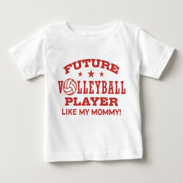 Camiseta Para Bebê Futuro Jogador De Voleibol Como Minha Mamãe (Frente)