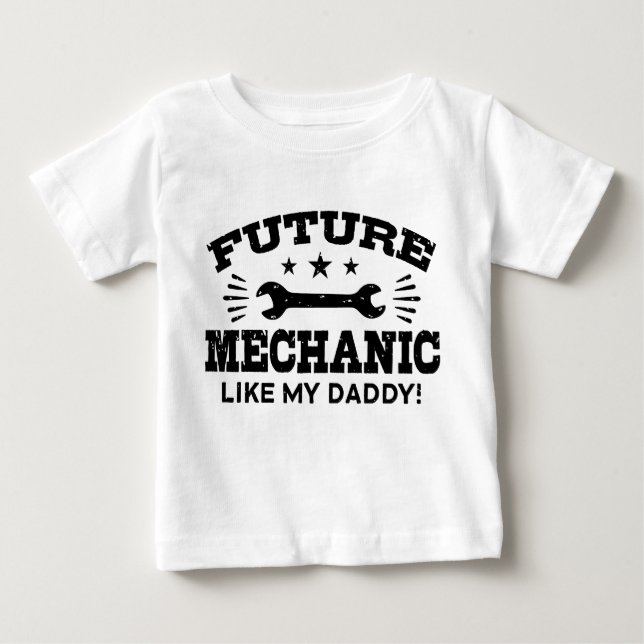 Camiseta Para Bebê Futuro Mecânico Como Meu Pai (Frente)