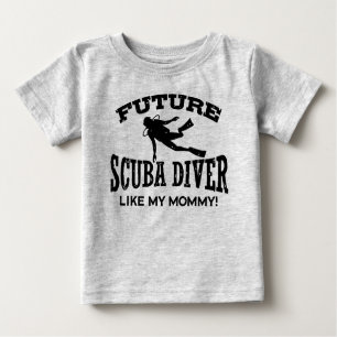Camiseta Para Bebê Futuro Mergulhador Como Minha Mamãe