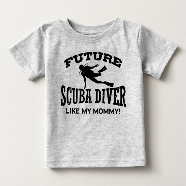 Camiseta Para Bebê Futuro Mergulhador Como Minha Mamãe (Frente)