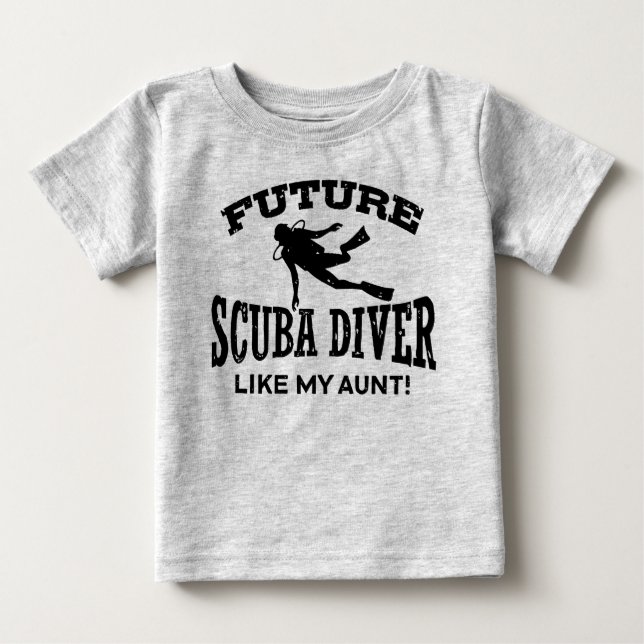 Camiseta Para Bebê Futuro Mergulhador Como Minha Tia (Frente)