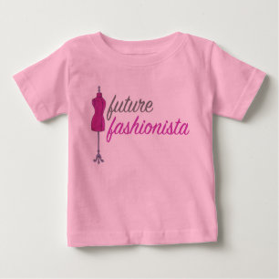 Camiseta Para Bebê Futuro Mosto de Mannequin, Rosa Fashionista Fashio