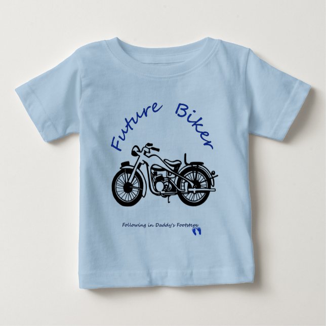Camiseta Para Bebê Futuro motociclista (Frente)