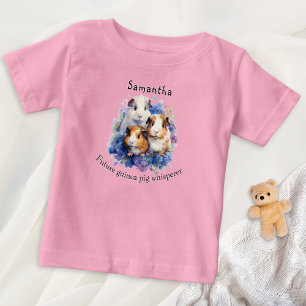 Camiseta Para Bebê Futuro Murmurador de Porquinhos da Índia Aquarela 