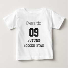 Camiseta Para Bebê Futuro Nome de Bebê Estrela do Futebol Personaliza
