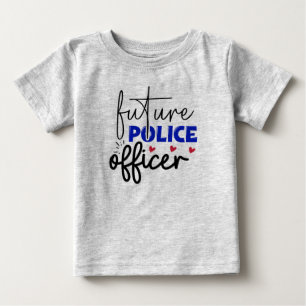 Camiseta Para Bebê Futuro Oficial de Polícia - Camiseta bebê