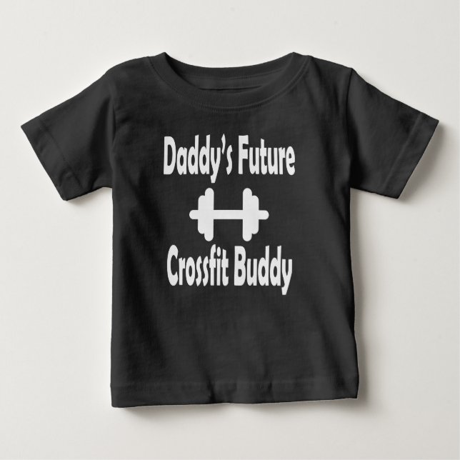 Camiseta Para Bebê Futuro parceiro CrossFit do Pai (Frente)