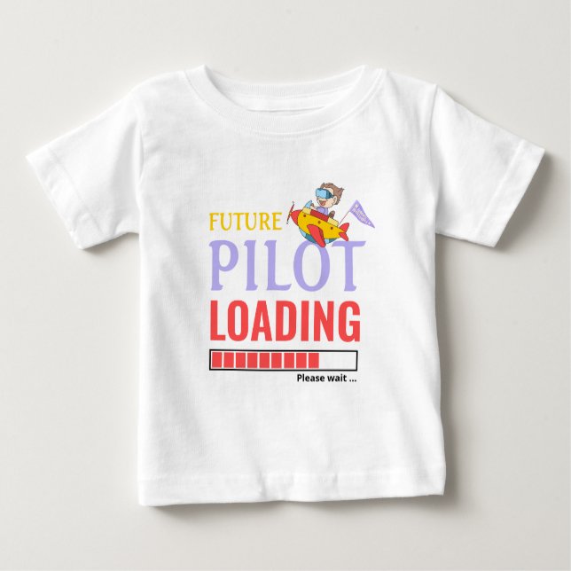 Camiseta Para Bebê Futuro Piloto Carregando Humor Personalizado Boy (Frente)