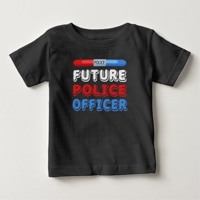 Camiseta Para Bebê Futuro Policial Baby T-Shirt (Frente)