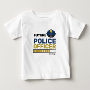 Camiseta Para Bebê Futuro Policial Carregando Engraçado Personalizado